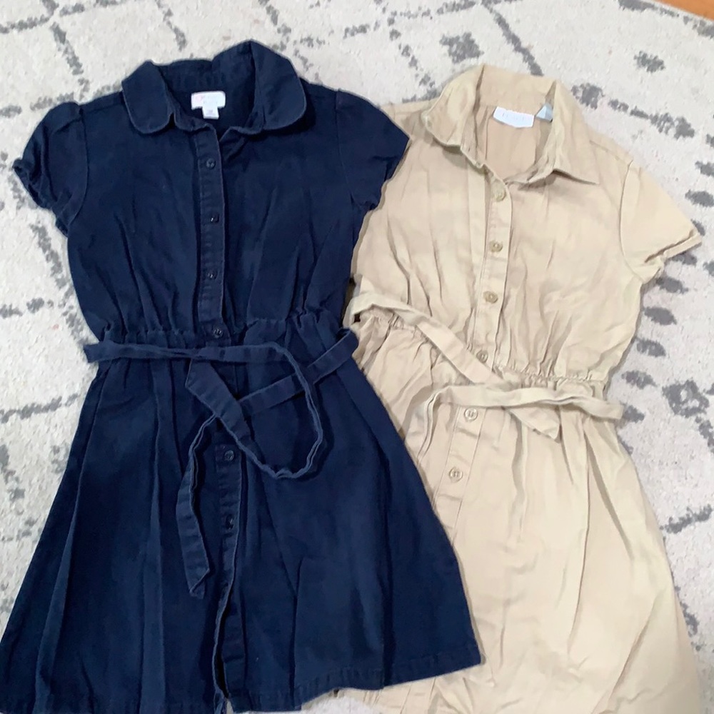 Set of 2 school uniform button down dresses sz 7/8